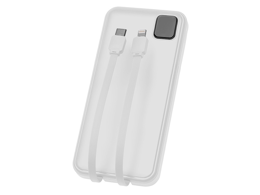 Внешний аккумулятор со встроенными кабелями Фрэйм, 10000мач