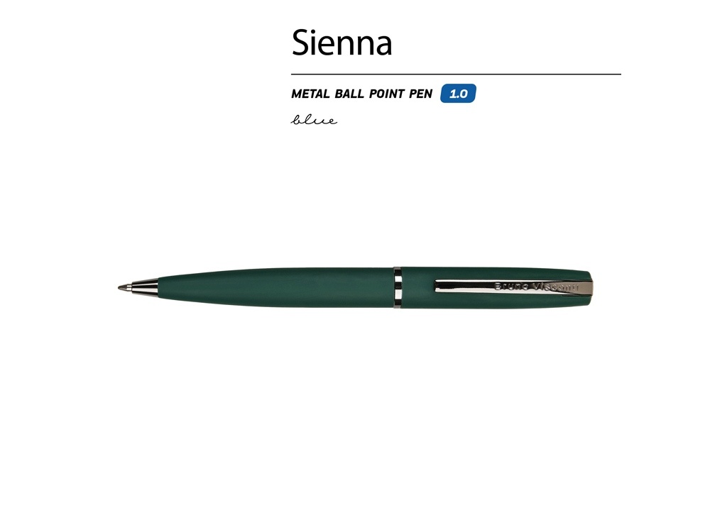 Ручка металлическая шариковая Sienna, софт-тач