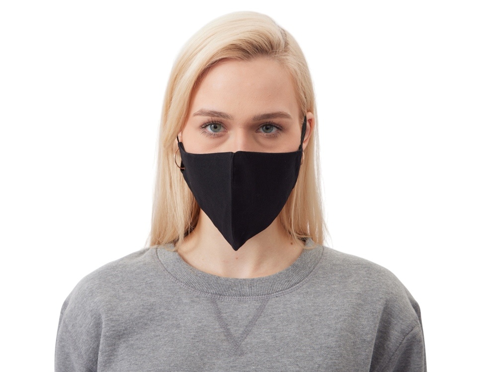 Маска для лица многоразовая из хлопка, анатомической формы без шва