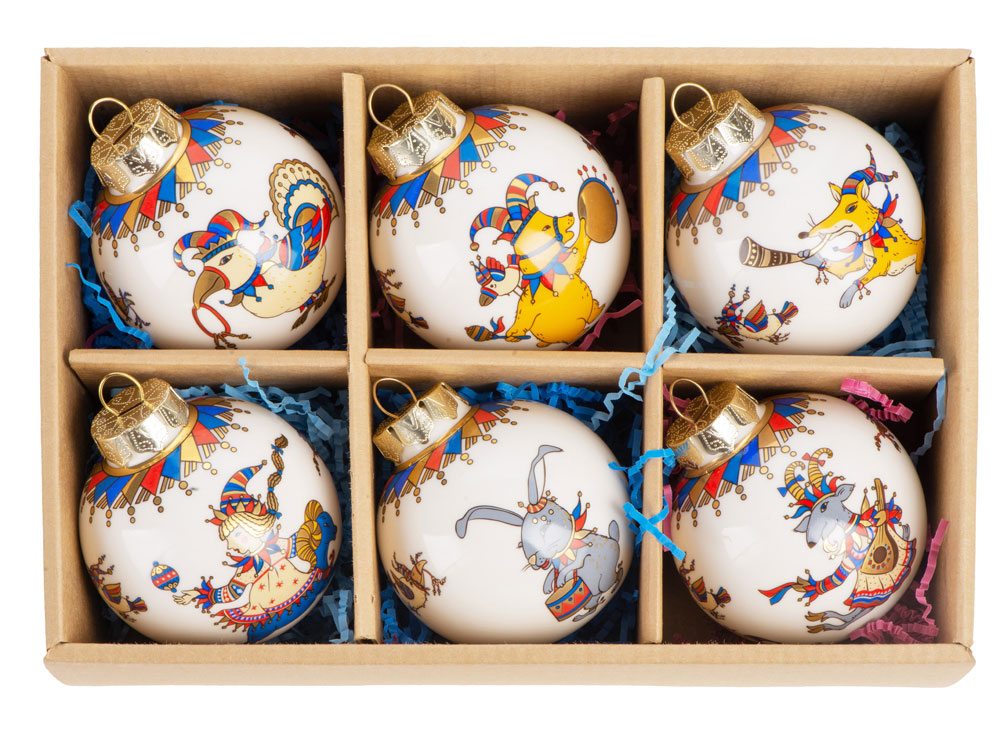 Комплект ёлочных украшений: шары, 6 штук