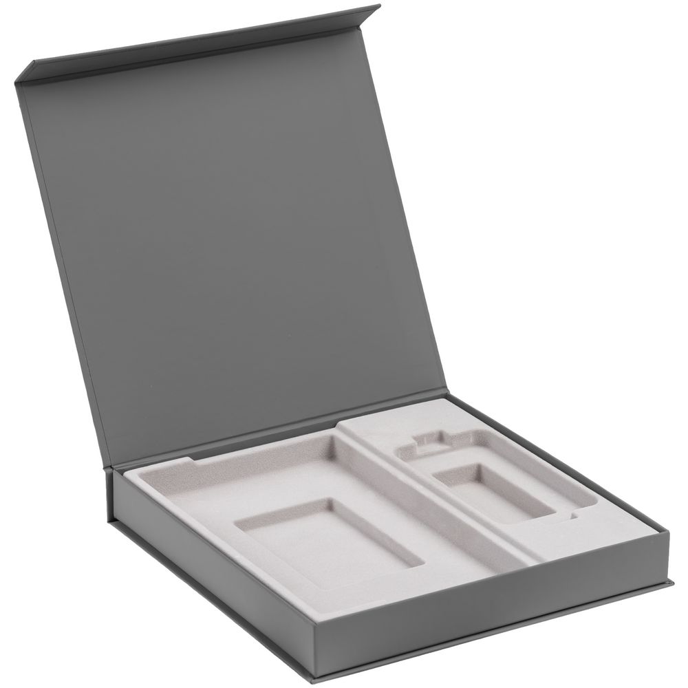 Коробка Modum с флокированным ложементом под ежедневник 13х21 см и аккумулятор