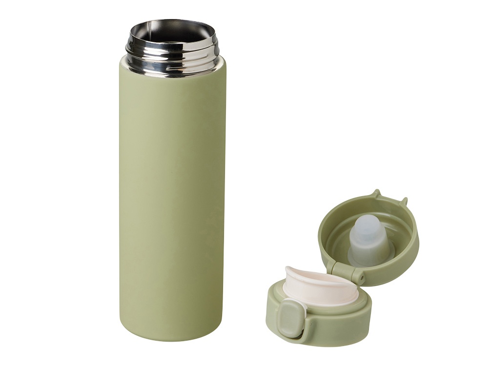 Вакуумная термокружка c кнопкой Guard, soft-touch, 400 мл, тубус