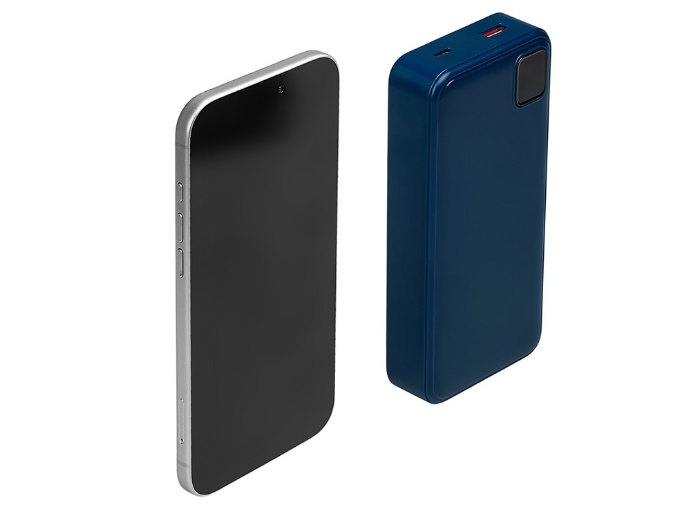 Внешний аккумулятор со встроенными кабелями Фрэйм Про, быстрая зарядка, 20000мач