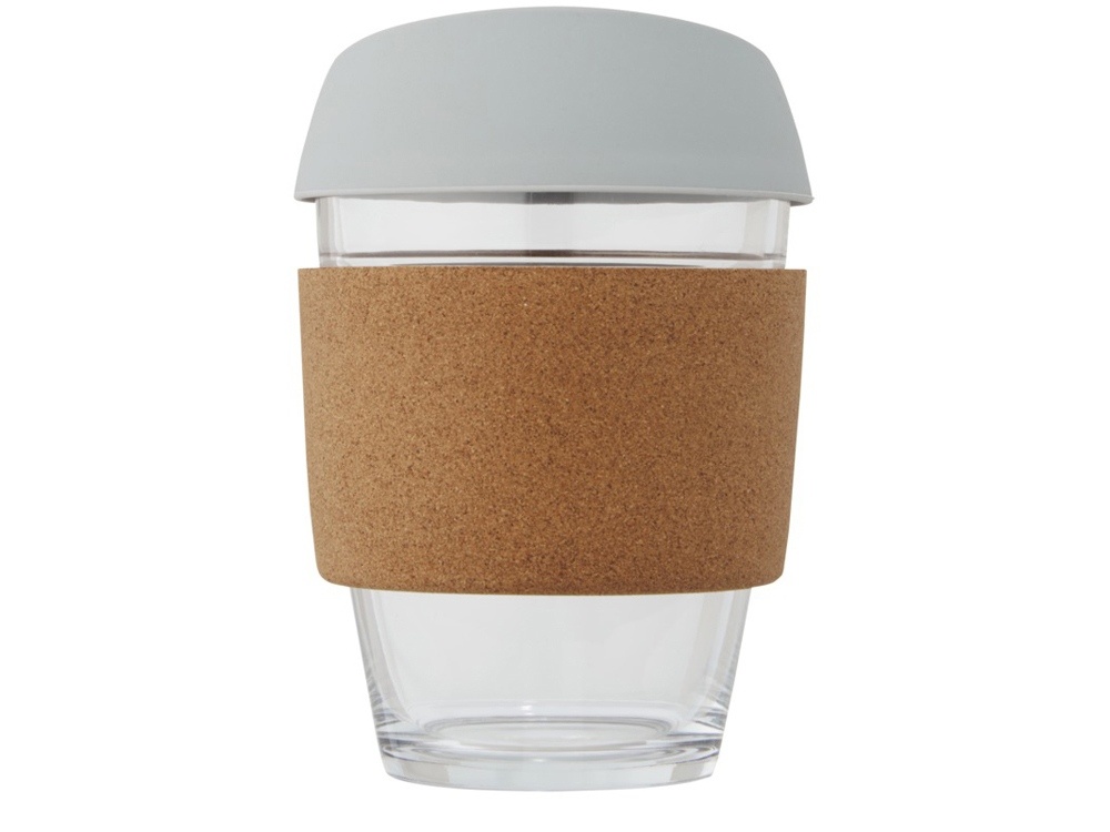 Стеклянный стакан с силиконовой крышкой и пробковой манжетой Lidan